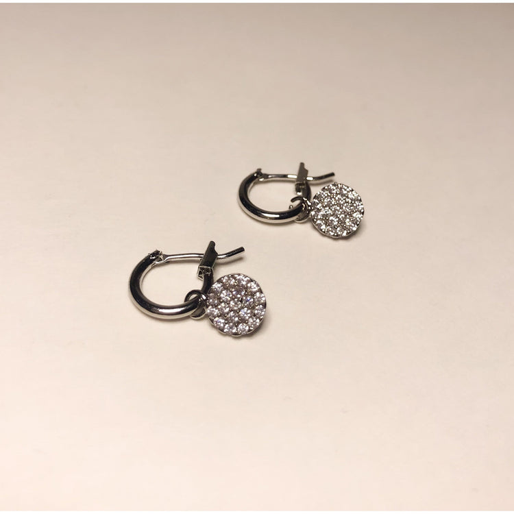 Circle Pave Charm Earrings