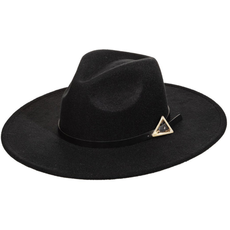 Black Flat Brim Hat
