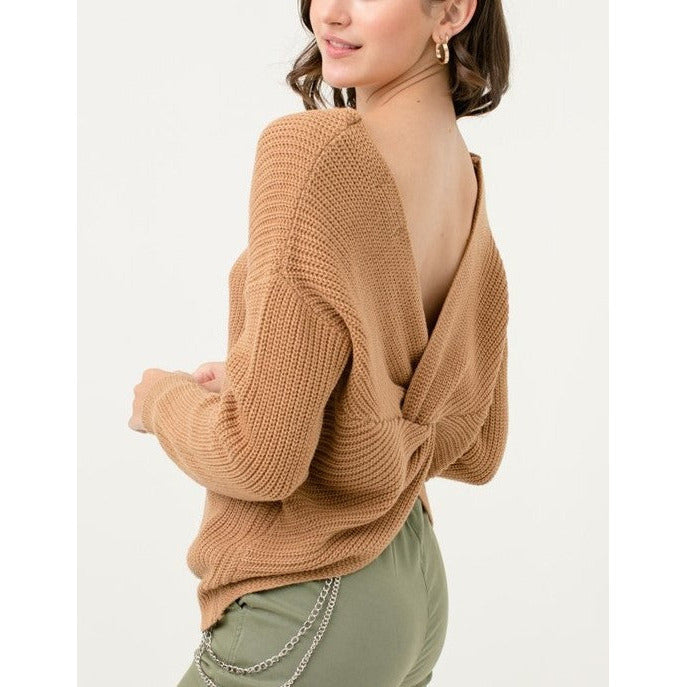 In a Twist Sweater (Camel)