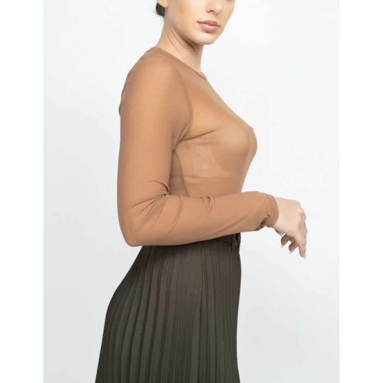 Night Out  Mesh Top (Mocha)