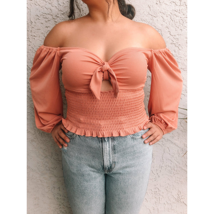 In Romance Top (Salmon)