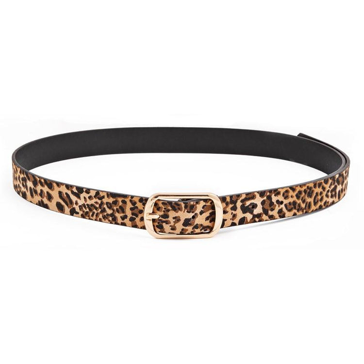 Leopard Skinny Belt