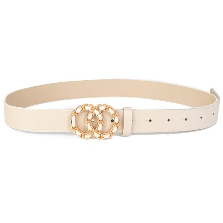 Double Circle Ivory Belt