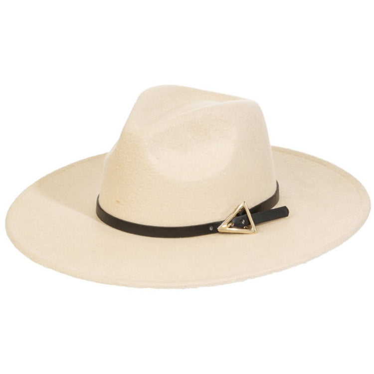 Beige Flat Brim Hat